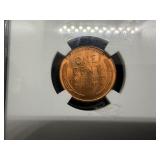 1947-S Lincoln Cent NGC MS66 RD - NGC Price Guide Value for an MS66 RD is $45