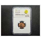 1951-D Lincoln Cent NGC MS66 RD - NGC Price Guide Value for an MS66 RD is $55