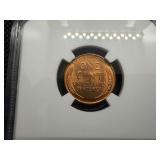 1951-D Lincoln Cent NGC MS66 RD - NGC Price Guide Value for an MS66 RD is $55