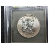 1952-S Franklin Silver Half Dollar  USCG MS64 FBL- Greysheet Wholesale Value for an MS64 FBL is $400