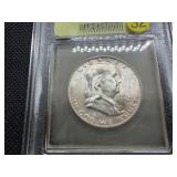 1952-S Franklin Silver Half Dollar  USCG MS64 FBL- Greysheet Wholesale Value for an MS64 FBL is $400