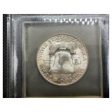 1952-S Franklin Silver Half Dollar  USCG MS64 FBL- Greysheet Wholesale Value for an MS64 FBL is $400