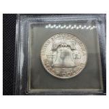 1952-S Franklin Silver Half Dollar  USCG MS64 FBL- Greysheet Wholesale Value for an MS64 FBL is $400