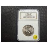 1956 Franklin Silver Half Dollar  NGC MS65 -  NGC Price Guide Value for an MS65 is $55