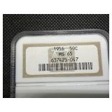 1956 Franklin Silver Half Dollar  NGC MS65 -  NGC Price Guide Value for an MS65 is $55