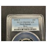 2006-S Silver North Dakota Washington Quarter PCGS PR69DCAM - PCGS Price Guide Value for a PR69DCAM is $25