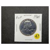 1961 Proof Franklin Silver Half Dollar