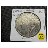 1880-CC  Rev of 78 Silver Morgan Dollar Marked VF when Purchased - Greysheet Wholesale Value for a VF20 is $250