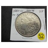 1880-CC  Rev of 78 Silver Morgan Dollar Marked VF when Purchased - Greysheet Wholesale Value for a VF20 is $250
