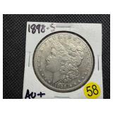 1898-S Silver Morgan Dollar Marked AU+ when Purchased