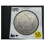 1898-S Silver Morgan Dollar Marked AU+ when Purchased