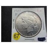 1922-D Silver Peace Dollar Marked AU when Purchased