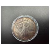 1991 Toned Uncirculated 1 Oz. Silver American Eagle