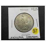 1925 Lexington Commemorative Silver Half Dollar