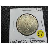 1925 Lexington Commemorative Silver Half Dollar