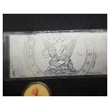 Marilyn Monroe Medallion and 1 Gram Silver APMEX Sheet