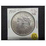 1902-O Silver Morgan Dollar Marked MS65 when Purchased - Greysheet Wholesale Value for an MS65 is $175