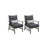 $549 Backyard Creations  Naples Nook Gray Deep Seating Rocking Patio Chair Set with Gray Cushions - 2 Pack