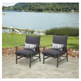 $549 Backyard Creations  Naples Nook Gray Deep Seating Rocking Patio Chair Set with Gray Cushions - 2 Pack