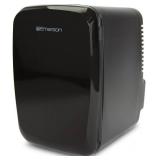 Emerson EFC-5000 Portable Mini Fridge Cooler for 6 Cans, Compact 4L Capacity, Lightweight Design, AC/DC Power Compatibility, and Removable Shelf   Perfect for Home, Office, Dorms, and Travel, Black
