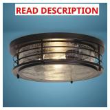 Patriot Lighting  Hale Black 2-Light Flush Mount Ceiling Light