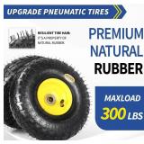 3 pack!! GICOOL 4.10/3.50-4 Rubber Tire and Wheel, with 2.25" Offset Hub, 5/8" Sealed Bearings, for Hand Truck Trolley Dolly Garden Wagon Wheel Replacement, Explorer Series)