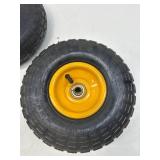 3 pack!! GICOOL 4.10/3.50-4 Rubber Tire and Wheel, with 2.25" Offset Hub, 5/8" Sealed Bearings, for Hand Truck Trolley Dolly Garden Wagon Wheel Replacement, Explorer Series)