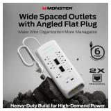 Monster Power Surge Protector w/ 4,050 Jules - 8 Outlets, USB-A & USB-C,(6FT Cord, White)