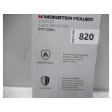 Monster Power Surge Protector w/ 4,050 Jules - 8 Outlets, USB-A & USB-C,(6FT Cord, Black)