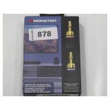 Monster XP QuickLock Self-Crimping Banana Plugs for Speaker Wire with 24K Gold Contacts - 2 Pair (4 Total), Ideal for Home Theatre & Home Audio Speakers