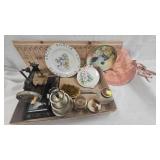 Red Cross Tea Set, Vintage Casige Childs Sewing Machine, Dishes, etc