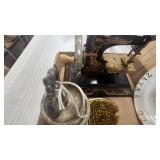Red Cross Tea Set, Vintage Casige Childs Sewing Machine, Dishes, etc
