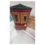 Fenton Lotus Mint Burmese Pitcher, Doll House Cabinet, Dec Boxes