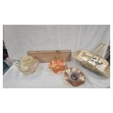 Fenton Butterfly Circular Vase, Carnival Glass Dishes, Basket