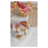 Nippon Hand Painted Tea Set, Pulled Glass Vase with Ruffled Edge