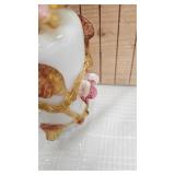 Nippon Hand Painted Tea Set, Pulled Glass Vase with Ruffled Edge