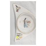 Nippon Hand Painted Tea Set, Pulled Glass Vase with Ruffled Edge
