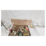 Various Vintage Minatures, Plates, Hooks, and Music Box