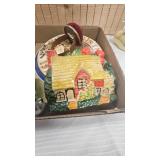 Various Vintage Minatures, Plates, Hooks, and Music Box