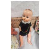 Rubber elephant toy, vintage Manicure Set, Dolls and Dishes
