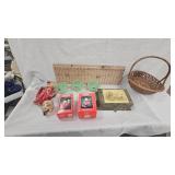 Coca Cola Ornaments, Jadite Coffee Cups, Jewelry Box, Ashtray