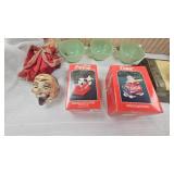 Coca Cola Ornaments, Jadite Coffee Cups, Jewelry Box, Ashtray