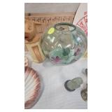 Fenton Art Glass Vase, Shells, Cow Creamer,, Etc