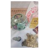 Fenton Art Glass Vase, Shells, Cow Creamer,, Etc