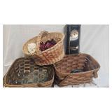 Lot of Various Baskets, Picnic Baskets