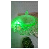 Uranium Compote Dish and Vintage Items