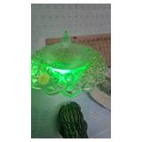 Uranium Compote Dish and Vintage Items
