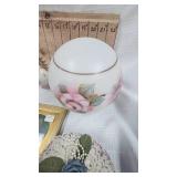 Painted Milk Glass Globe and Bride