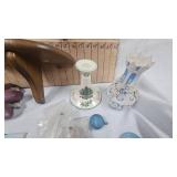 Porcelain Fruit Figurine, Bennington Parianware Vase, Misc