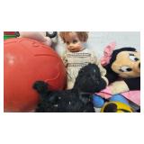 Vintage Stuffies and Mickey Mouse Bounce Ball